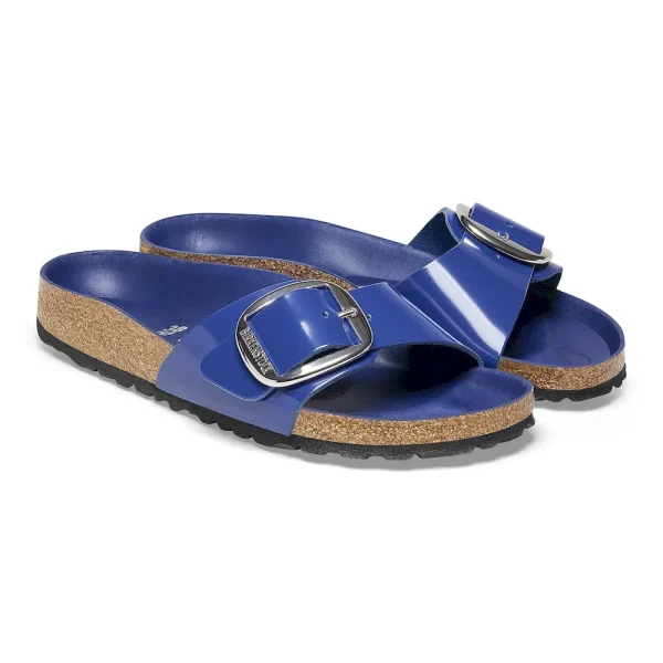 Madrid Big Buckle Natural Leather Patent High-Shine Cobalt - Image 6