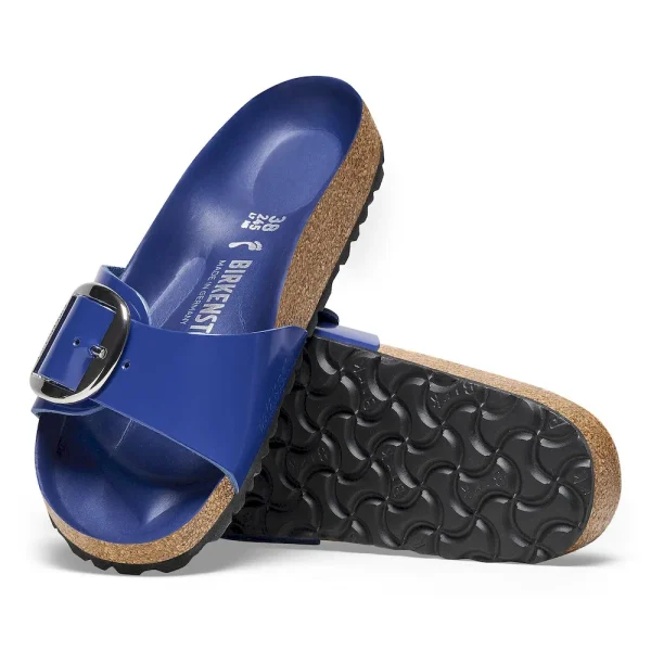 Madrid Big Buckle Natural Leather Patent High-Shine Cobalt - Image 4