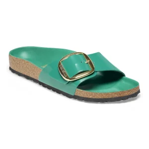 Madrid Big Buckle Natural Leather Patent High Shine Digital Green