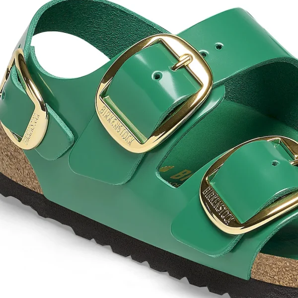 Milano Big Buckle Natural Leather Patent High Shine Digital Green - Image 8