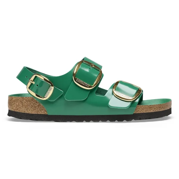 Milano Big Buckle Natural Leather Patent High Shine Digital Green - Image 7