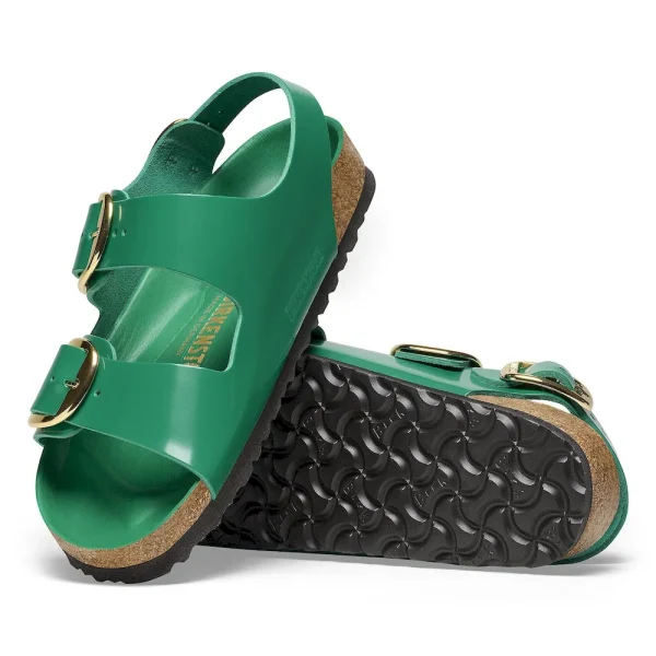 Milano Big Buckle Natural Leather Patent High Shine Digital Green - Image 4