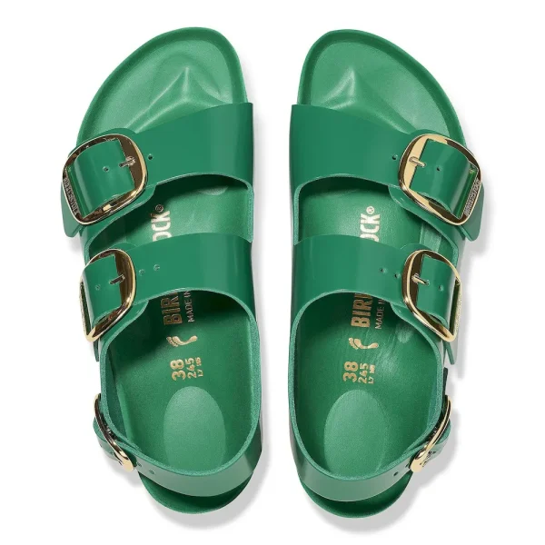 Milano Big Buckle Natural Leather Patent High Shine Digital Green - Image 5