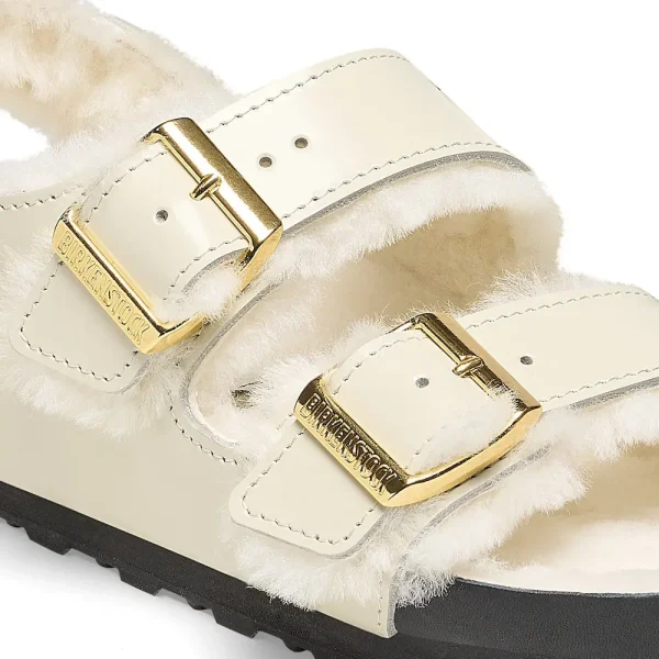 Milano Shearling Natural Leather- Shearling High Shine Ecru - Image 8