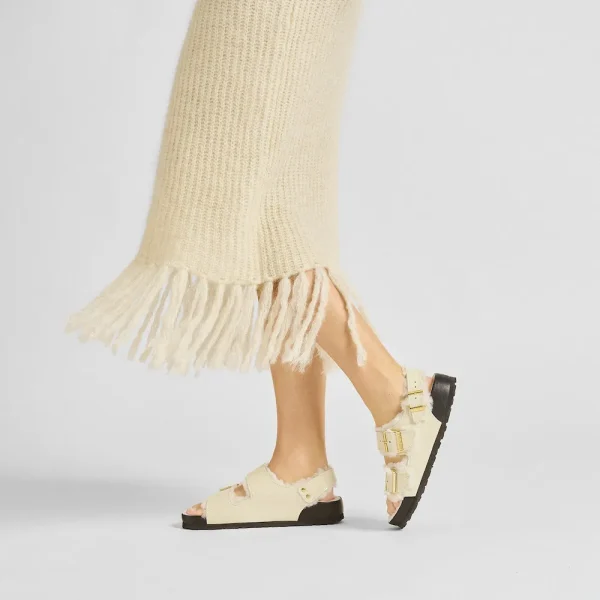 Milano Shearling Natural Leather- Shearling High Shine Ecru - Image 2