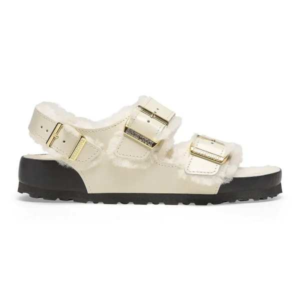 Milano Shearling Natural Leather- Shearling High Shine Ecru - Image 7
