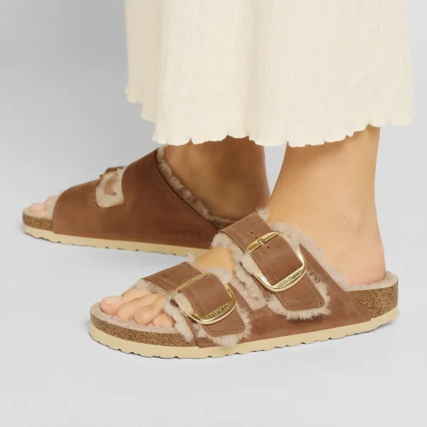 Arizona Big Buckle Shearling Oiled Leather Cognac - Image 3