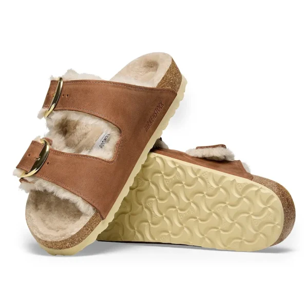 Arizona Big Buckle Shearling Oiled Leather Cognac - Image 4