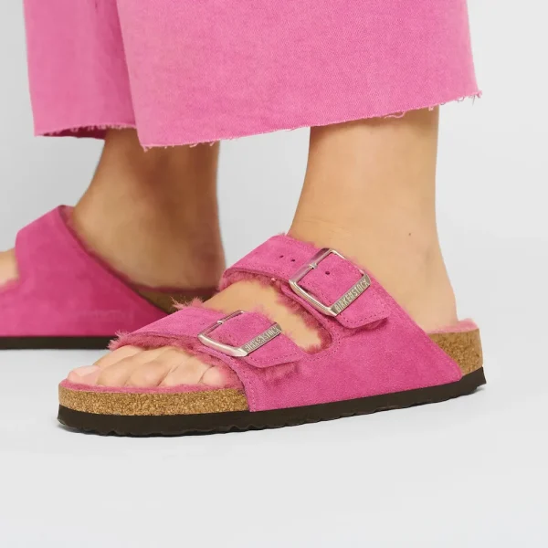 Arizona Shearling Suede Leather Fuchsia Tulip - Image 3