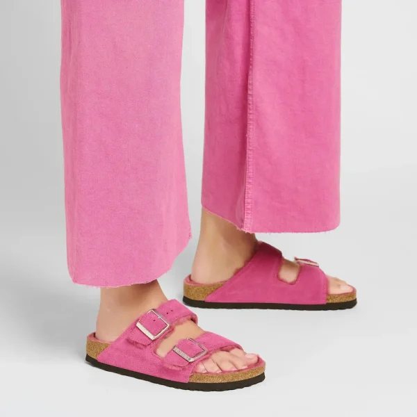 Arizona Shearling Suede Leather Fuchsia Tulip - Image 2