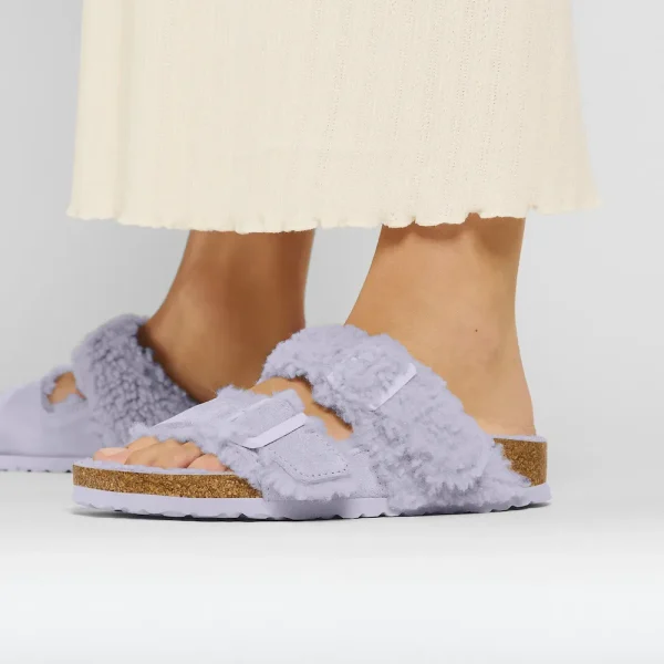 Arizona Teddy Split Suede Leather-Shearling Purple Fog - Image 3