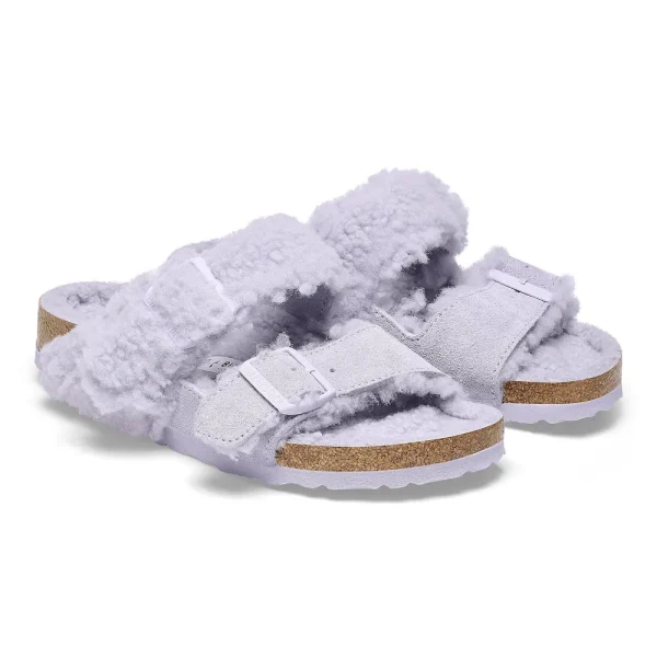 Arizona Teddy Split Suede Leather-Shearling Purple Fog - Image 6
