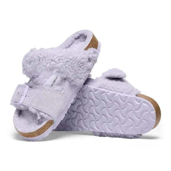 Arizona Teddy Split Suede Leather-Shearling Purple Fog - Image 4