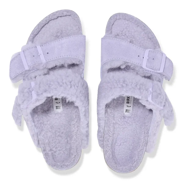 Arizona Teddy Split Suede Leather-Shearling Purple Fog - Image 5