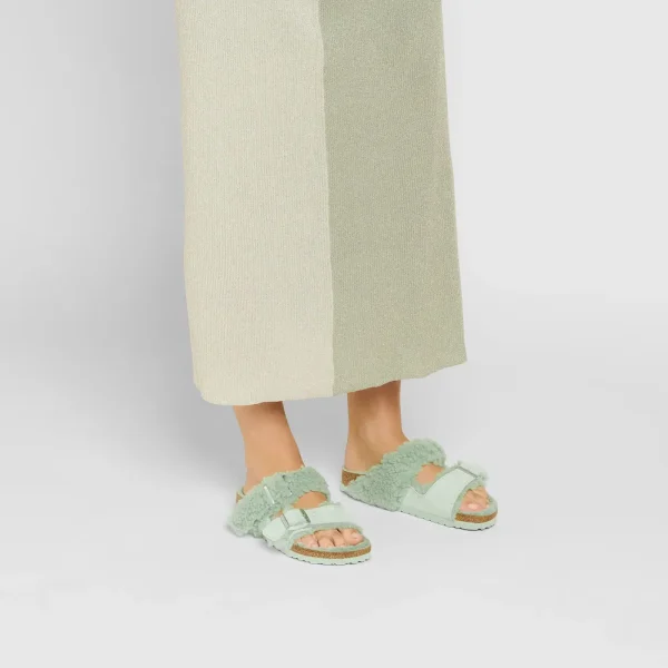 Arizona Teddy Split Suede Leather-Shearling Matcha - Image 2