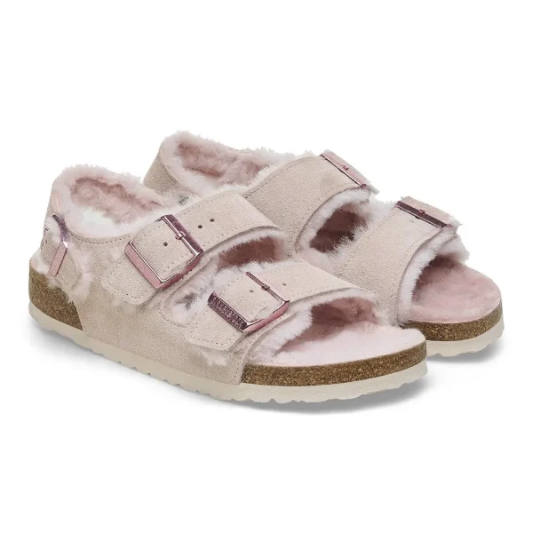 Milano Suede Shearling Suede Leather-Shearling Light Rose - Image 4