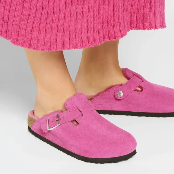 Boston Shearling Suede Leather Fuchsia Tulip - Image 3