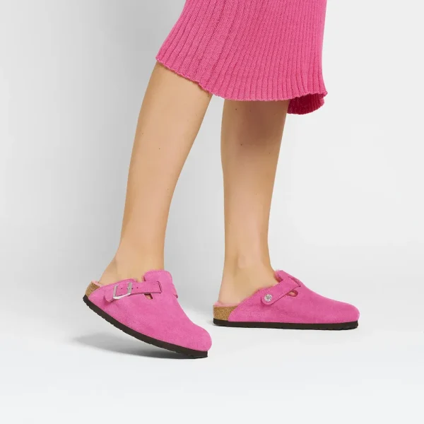 Boston Shearling Suede Leather Fuchsia Tulip - Image 2