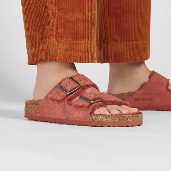 Arizona Shearling Suede Leather Sienna Red - Image 3