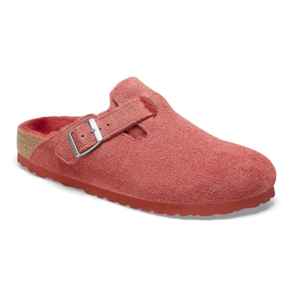 Boston Shearling Suede Leather Sienna Red