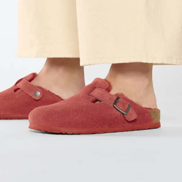 Boston Shearling Suede Leather Sienna Red - Image 3
