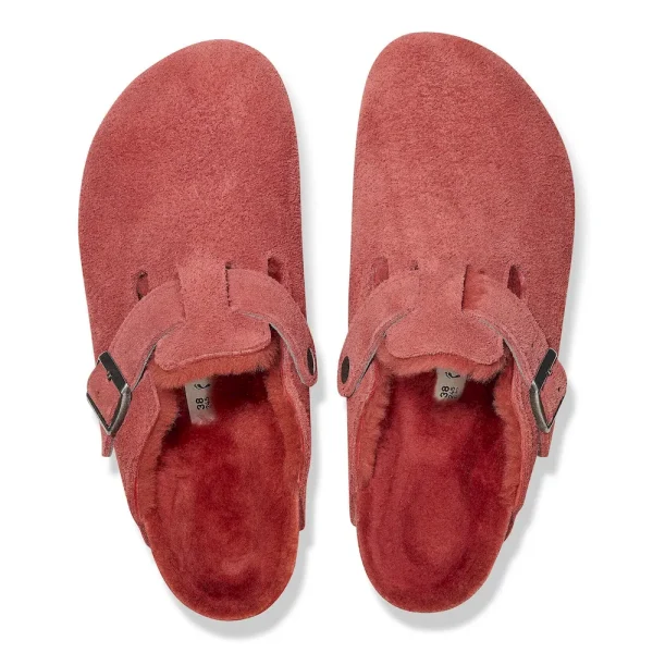 Boston Shearling Suede Leather Sienna Red - Image 5