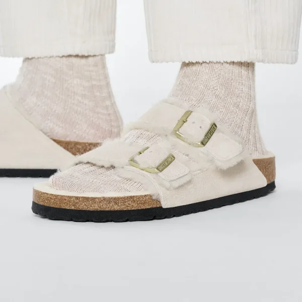Arizona Shearling Suede Leather Antique White - Image 3