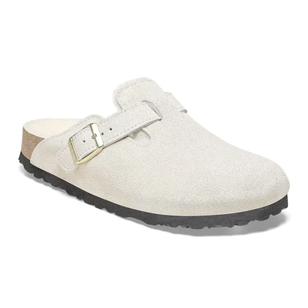 Boston Shearling Suede Leather Antique White