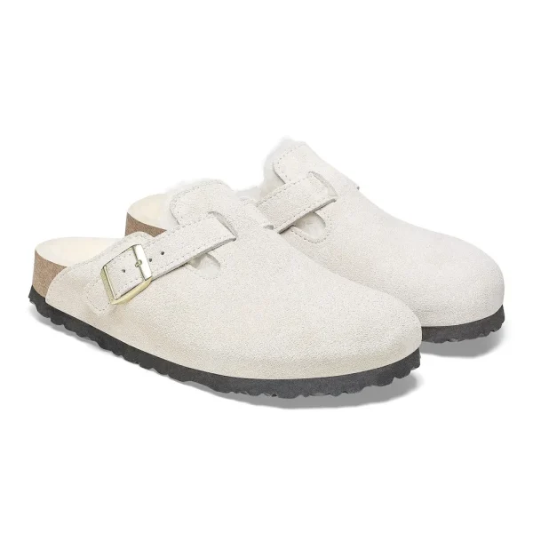 Boston Shearling Suede Leather Antique White - Image 4