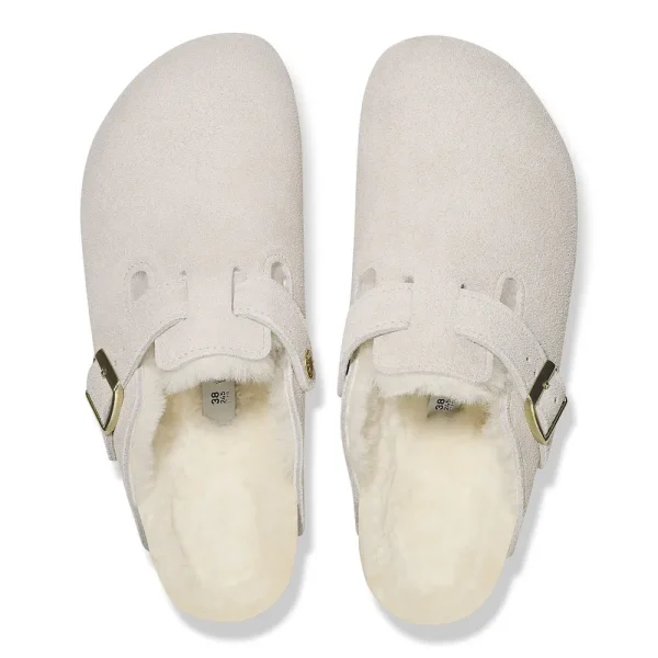 Boston Shearling Suede Leather Antique White - Image 3