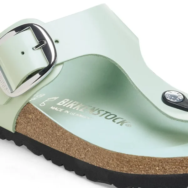 Gizeh Big Buckle Natural Leather Patent High Shine Surf Green - Image 8