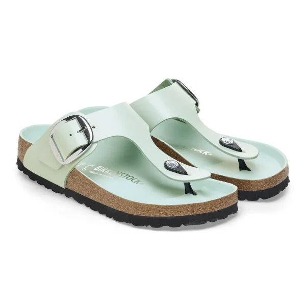 Gizeh Big Buckle Natural Leather Patent High Shine Surf Green - Image 6