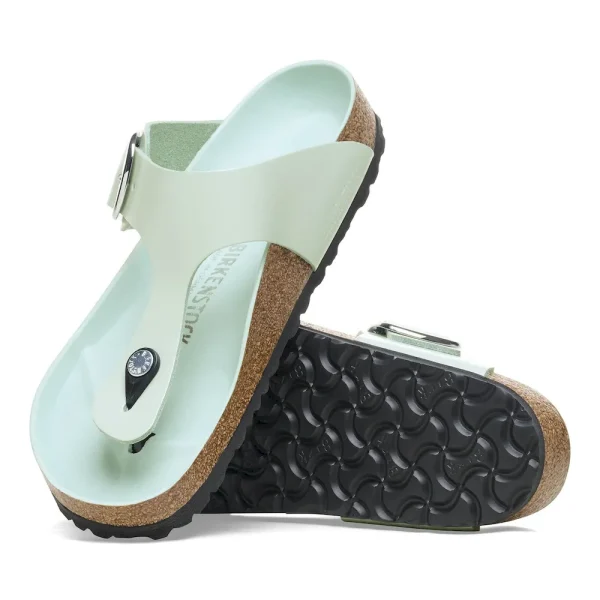 Gizeh Big Buckle Natural Leather Patent High Shine Surf Green - Image 4