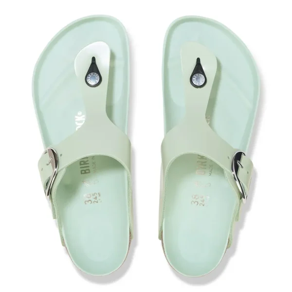 Gizeh Big Buckle Natural Leather Patent High Shine Surf Green - Image 5