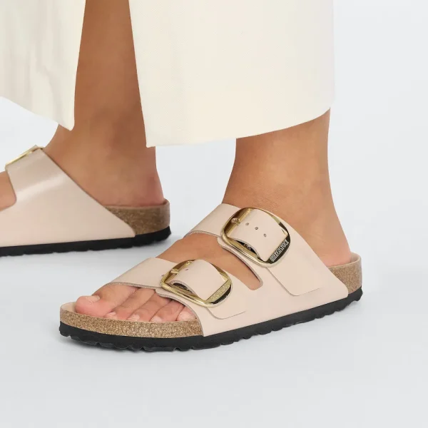 Arizona Big Buckle Natural Leather Patent High Shine New Beige - Image 3