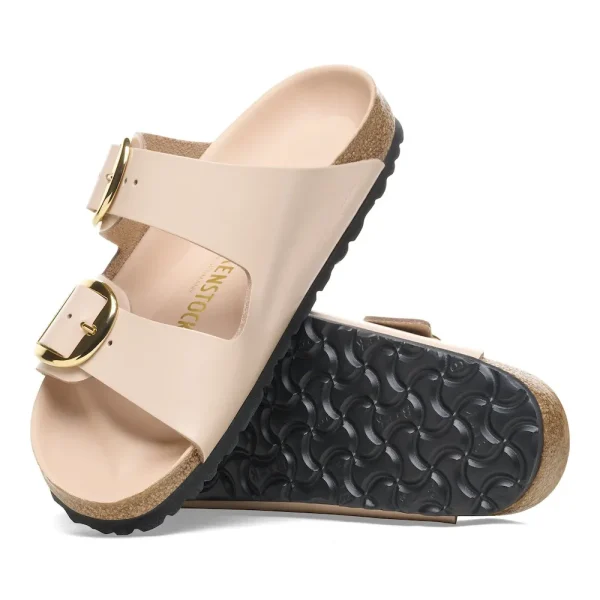 Arizona Big Buckle Natural Leather Patent High Shine New Beige - Image 4