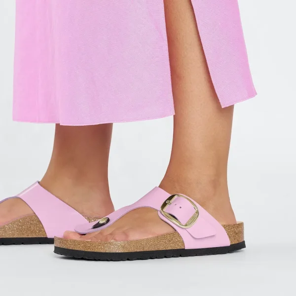 Gizeh Big Buckle Natural Leather Patent High Shine Fondant Pink - Image 3