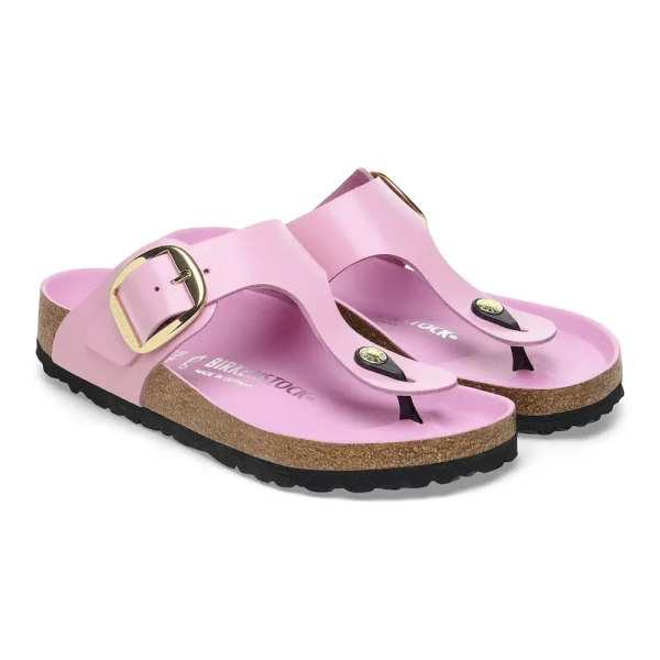 Gizeh Big Buckle Natural Leather Patent High Shine Fondant Pink - Image 6