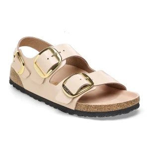 Milano Big Buckle Natural Leather Patent High Shine New Beige