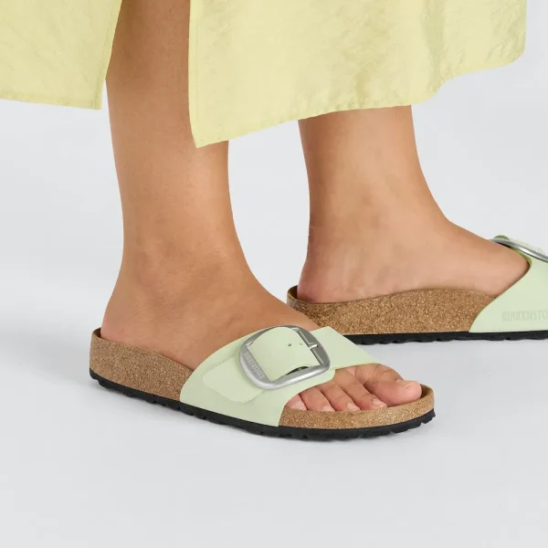 Madrid Big Buckle Nubuck Leather Faded Lime - Image 3