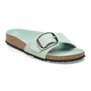 Madrid Big Buckle Natural Leather Patent High-Shine Surf Green