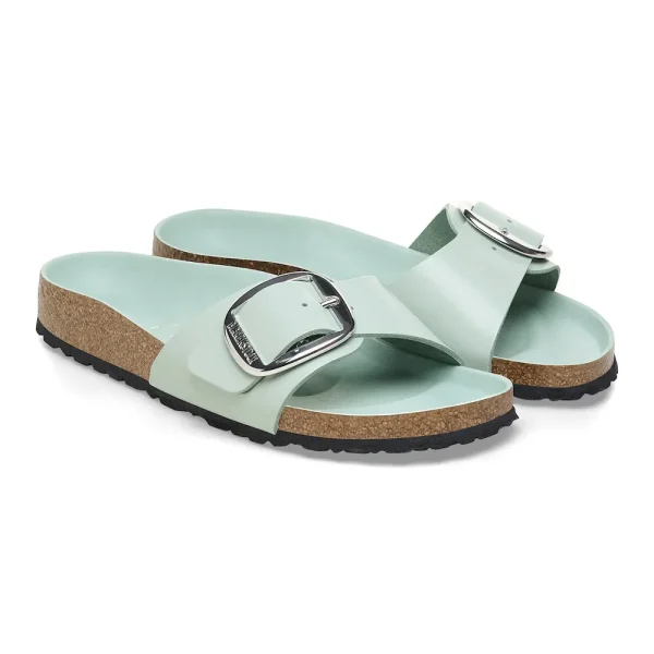 Madrid Big Buckle Natural Leather Patent High-Shine Surf Green - Image 5