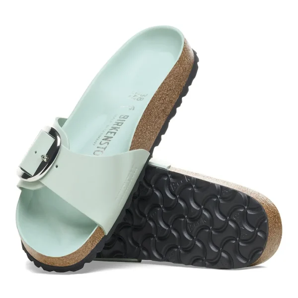 Madrid Big Buckle Natural Leather Patent High-Shine Surf Green - Image 3