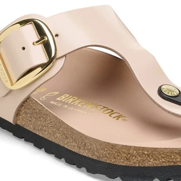 Gizeh Big Buckle Natural Leather Patent High Shine New Beige - Image 8