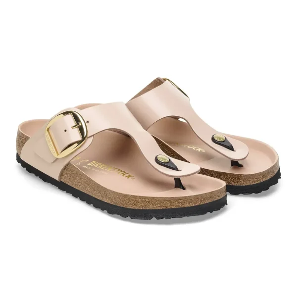 Gizeh Big Buckle Natural Leather Patent High Shine New Beige - Image 6