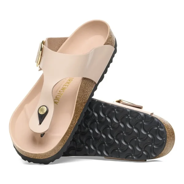 Gizeh Big Buckle Natural Leather Patent High Shine New Beige - Image 4