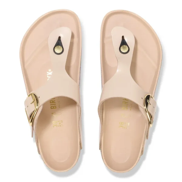 Gizeh Big Buckle Natural Leather Patent High Shine New Beige - Image 5