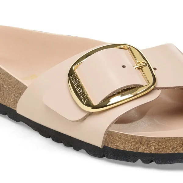 Madrid Big Buckle Natural Leather Patent High Shine New Beige - Image 8