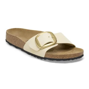 Madrid Big Buckle Nubuck Leather Ecru