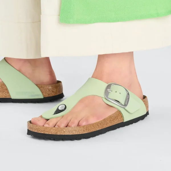 Gizeh Big Buckle Nubuck Leather Faded Lime - Image 3